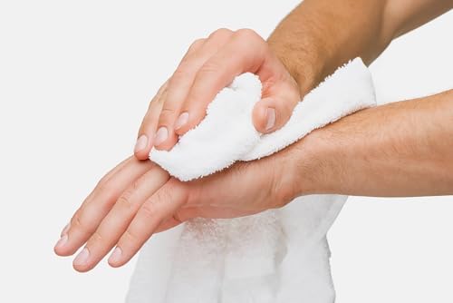 ZUPERIA White Hand Towels - 100 Cotton Pack of 36