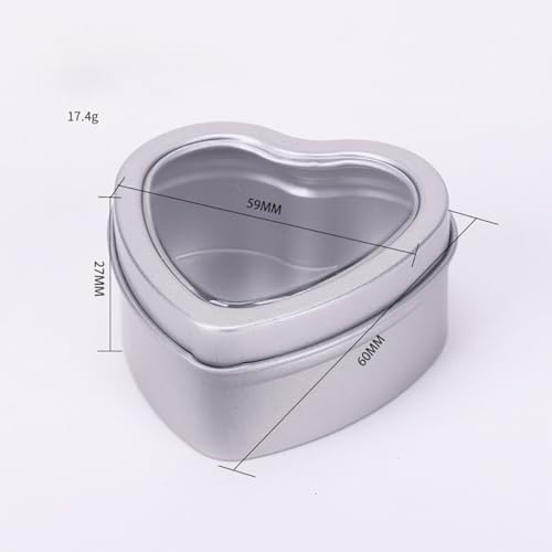 ccHuDE 6 Pcs Heart Shaped Metal Tin Containers for Valentines Day Gifts