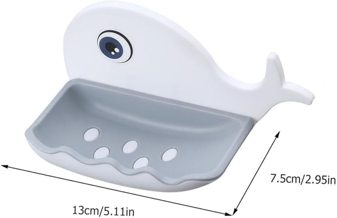 Whale Soap Holder Wall Mounted Bathroom Accessory No Drilling Required