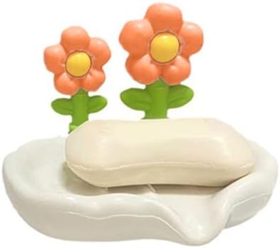Orange Drain Soap Dish Holder for Bathroom