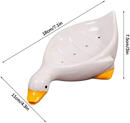 Cute Duck Ceramic Bar Soap Holder for Shower and Kitchen 1