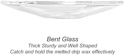 VGEUNA 12 Pack Clear Bent Glass Candle Drip Bobeches