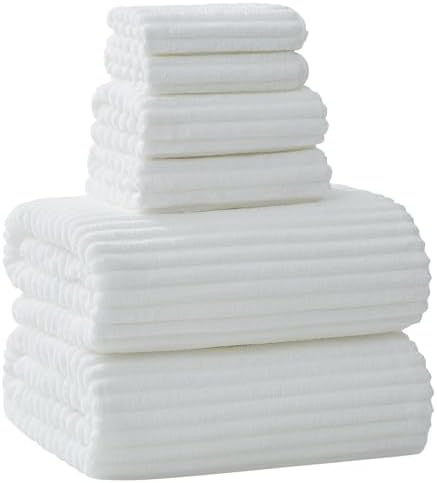 NALIVO Extra Large Towel Set of 6 40x80 White