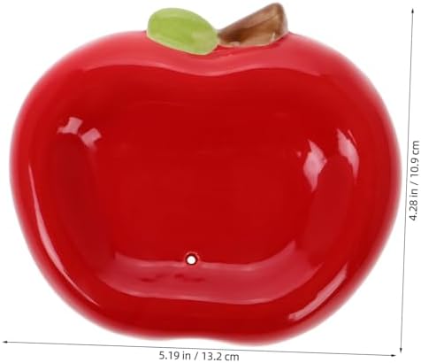 BRIGHTFUFU Apple Shaped Ceramic Soap Dish with Drainage