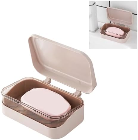 Travel Soap Dish Holder with Removable Drainer and PP Lid Cover 1