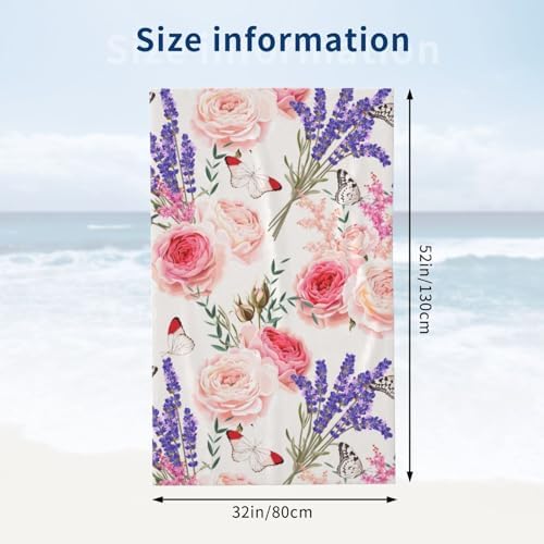Ti Caldi Lavender Floral Beach Towel