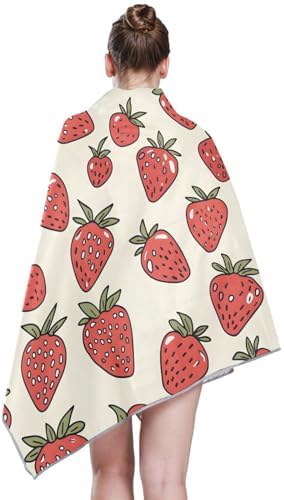 SUABO Strawberry Bath Towels with Hanging Loops