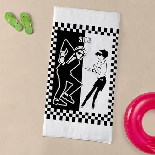 CafePress Ska Rude Boy and Rude Girl 30x60 Beach Towel 1