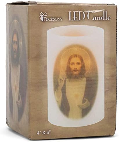 Sacred Heart of Jesus Pillar Candle White 4x4 Wax Mold