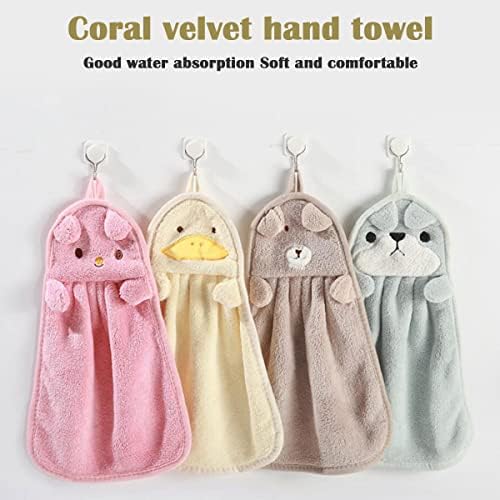 FZBNSRKO 4-Pack Cartoon Animal Hand Towels