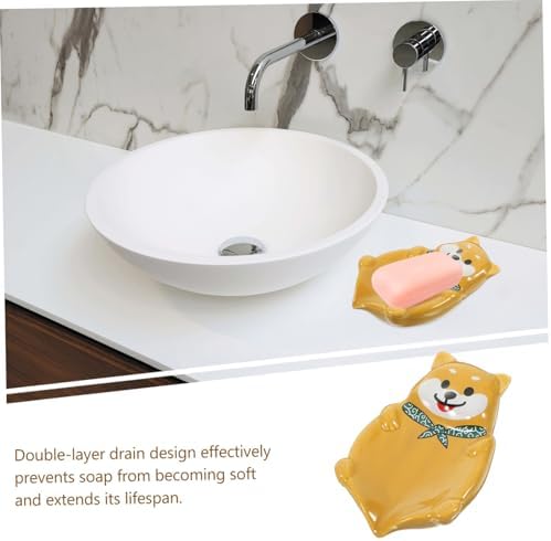GLEAVI Adorable Dog Ceramic Soap Dish Holder