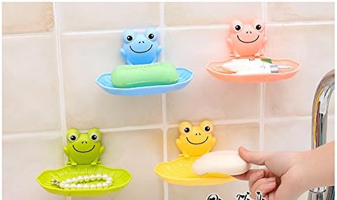 Cute Frog Sucker Soap Dish Holder Yellow