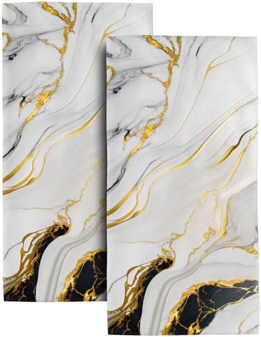 Bapcoku White Marble Hand Towels Set of 2