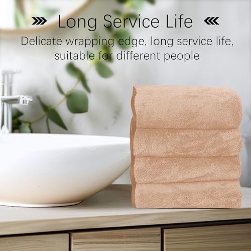 Cosy Family 6 Pack Ultra Soft Microfiber Hand Towels - 16x28 Inch Brown