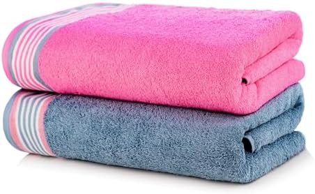 CASA COPENHAGEN He She 6-Piece Towel Set - Dusty Blue Pink 1