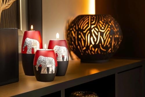 IYARA CRAFT 3 Wooden Candle Holders Set 1