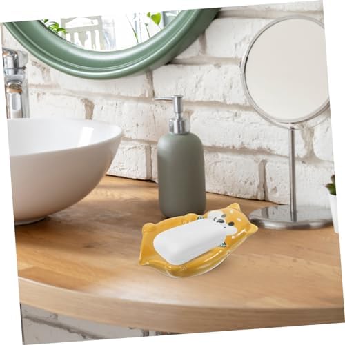 Cute Dog Shaped Ceramic Soap Holder with Drainage