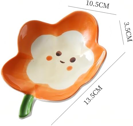 Dowbom Soap Holder Ceramic Porcelain Drainage Soap Dish Orange