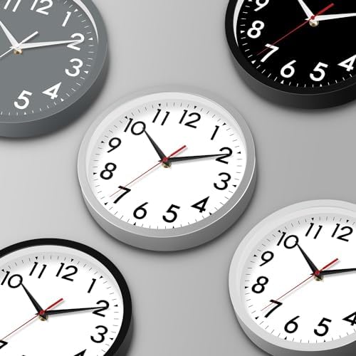 DAXSMY 8 Inch Silent Analog Wall Clock