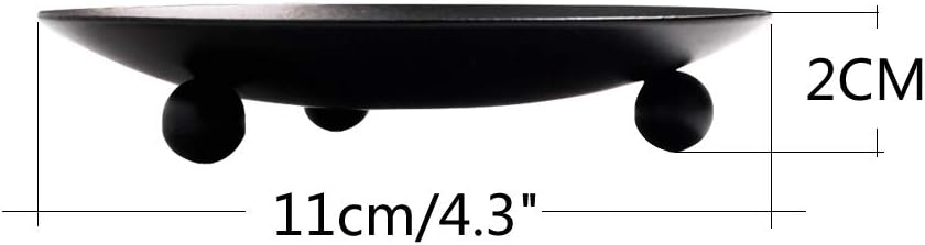 SUJUN Black Matte Iron Candle Holder Set of 2