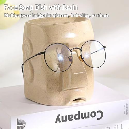 Creative Face Soap Holder with Self-Draining Design