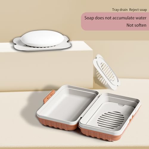 Travel Soap Case with Leak Proof Lid and Drainage Tray