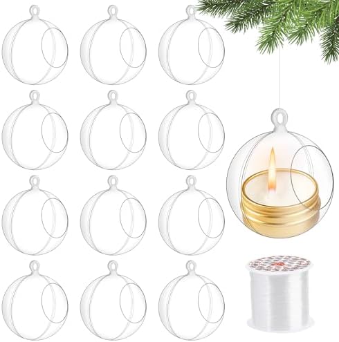 12Pcs Hanging Globe Candle Holders with Fishing Line