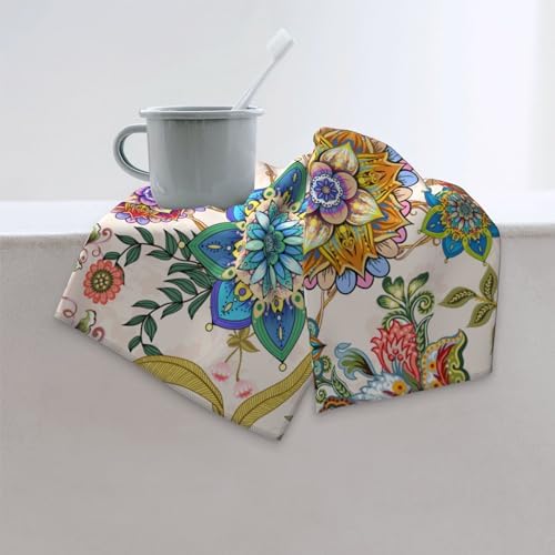 Boho Floral Hand Towels Set of 2 for Bathroom Farmhouse