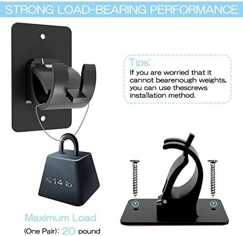 8 Pieces Self Adhesive Curtain Rod Brackets Black
