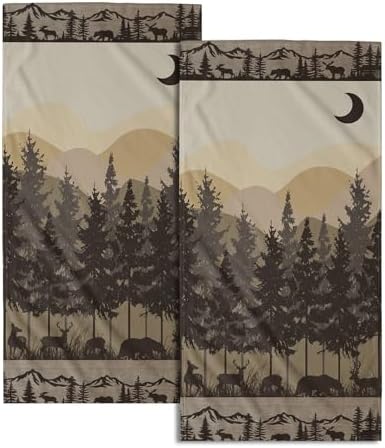 Imiss Black Bear Deer Hand Towel Set of 2