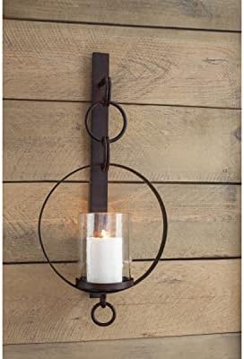 Signature Design by Ashley Rustic Bronze Wall Sconce with Candle Holder