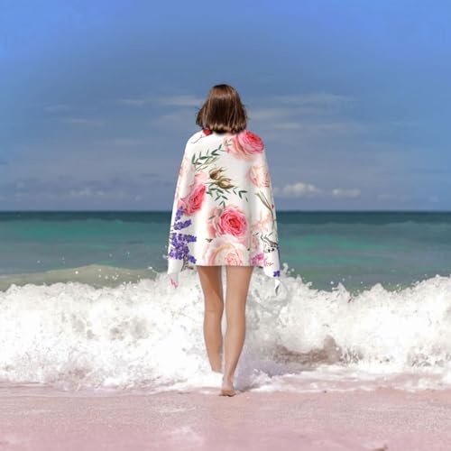 Ti Caldi Lavender Floral Beach Towel