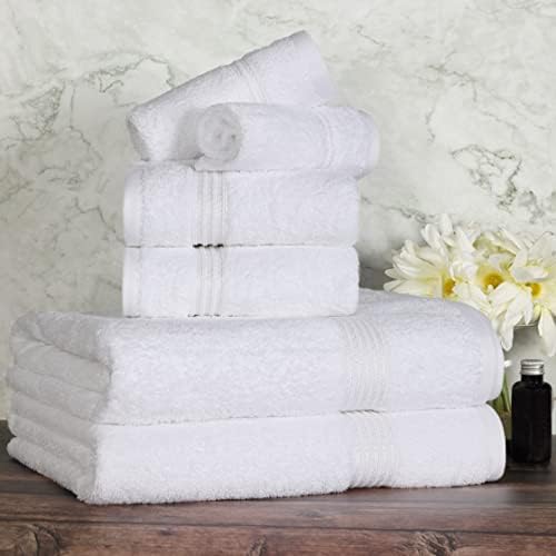 Superior Egyptian Cotton 6-Piece Towel Set White