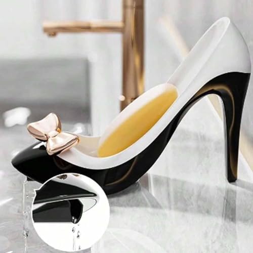 Creative High Heels Soap Box - Self Draining Design 45 Degree Tilt Orange