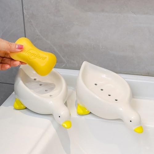 Cute Yellow Duck Soap Holder with Drain