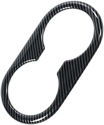 Zizev Rear Seat Cup Holder Cover with Carbon Fiber Look