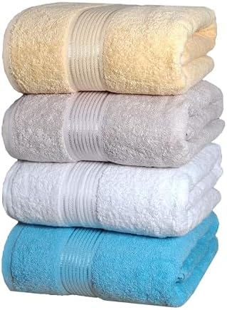 BolBomS 4 Piece Bath Towel Set 100 Cotton Quick Dry