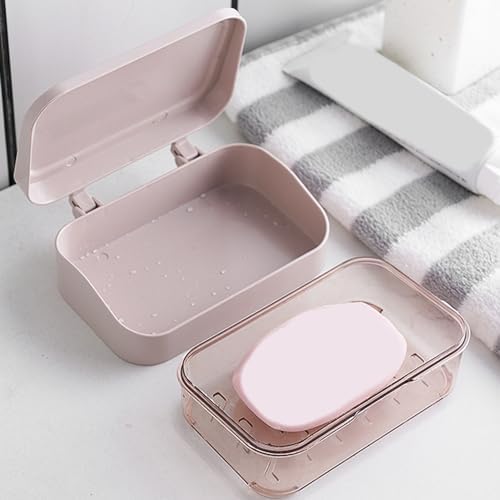 Travel Soap Dish Holder with Removable Drainer and PP Lid Cover 1