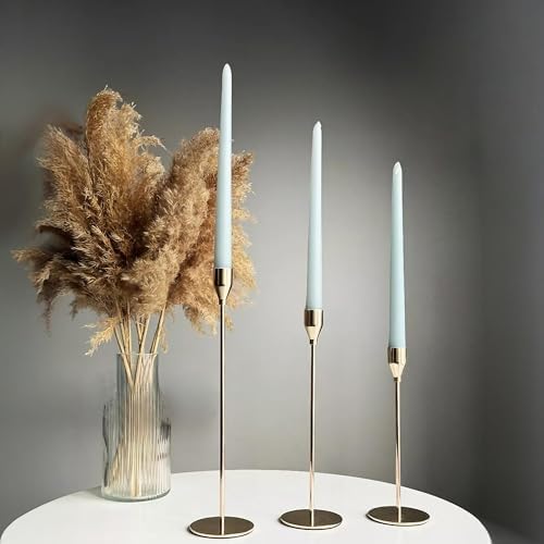 Gold Candle Holder Set of 3 for Home Decor