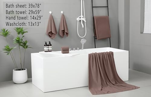 YTYC Extra Large Bath Towel Set of 6 Quick Dry Microfiber Towels