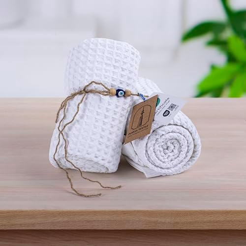 Pskl Turkish Cotton Waffle Bath Towel Set of 2