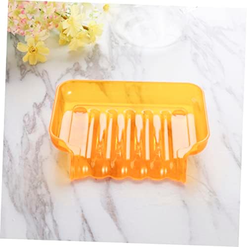 Ciieeo Bathroom Waterfall Soap Dish with Clear Orange Cup Holder