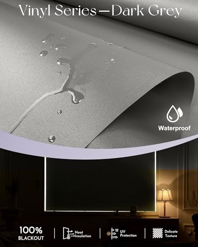 Graywind Motorized Roller Shades with Remote Control and Valance