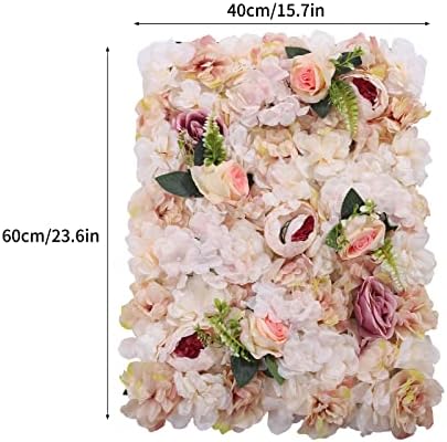 WYZFDC 6 Pcs Light Yellow Artificial Flower Wall Panel