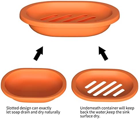 Topsky 2 Pcs Soap Dish with Drain - Orange