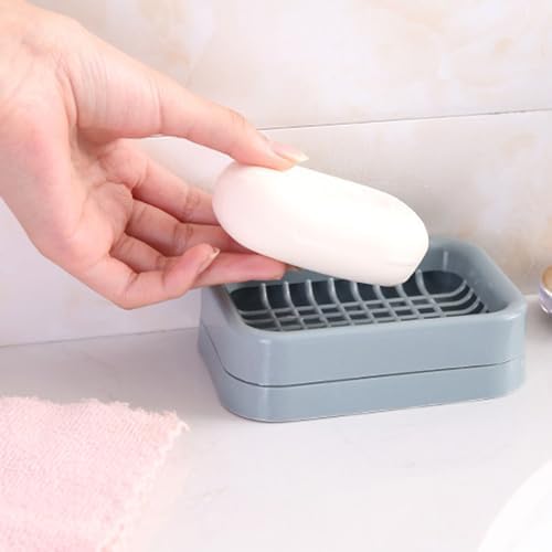 PP Double Layer Grid Drain Soap Box Holder