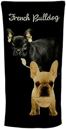 Zeckos 2 French Bulldogs Black Beach Towel 30 X 60 Inch 1