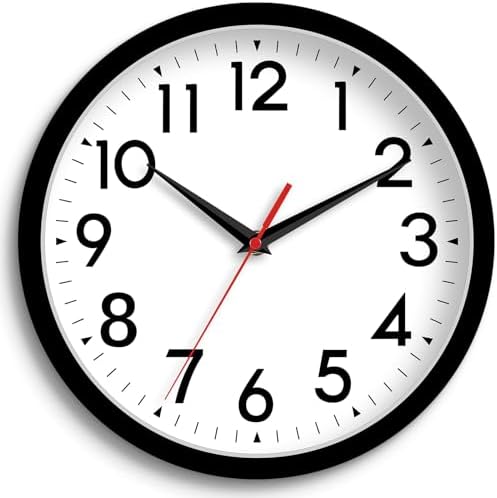 DAXSMY 8 Inch Silent Analog Wall Clock