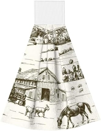 Farm Animals Print Coral Velvet Hand Towels Absorbent Durable