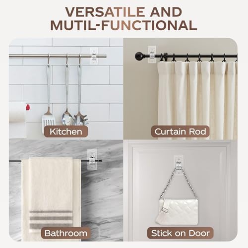 MUAKIOY Clear Curtain Rod Holders 20 Pack No Drilling